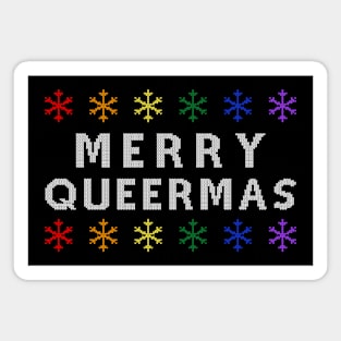 Merry Queermas Ugly Sweater (Rainbow) Magnet